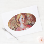 STICKER OVALE ANGEL AVEC ROSES (Enveloppe)
