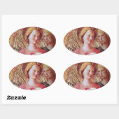 STICKER OVALE ANGEL AVEC ROSES (Feuille)