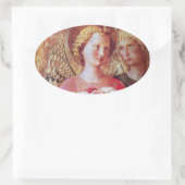 STICKER OVALE ANGEL AVEC ROSES (Sac)
