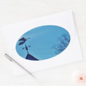 STICKER OVALE ANGEL BLOWING HORN (Enveloppe)