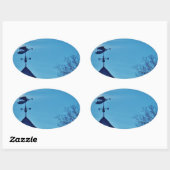 STICKER OVALE ANGEL BLOWING HORN (Feuille)