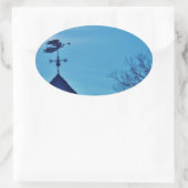 STICKER OVALE ANGEL BLOWING HORN (Sac)