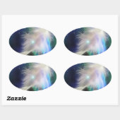Sticker Ovale Angel Feather et Stars (Feuille)