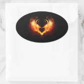 Sticker Ovale Angel Fire Heart with Wings (Sac)