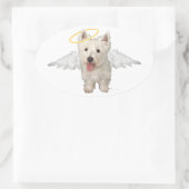 Sticker Ovale Anges gardiens Westie (Sac)