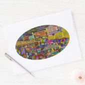 Sticker Ovale 'Angkor Night Market' (Enveloppe)