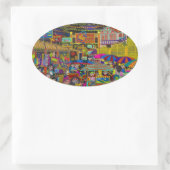 Sticker Ovale 'Angkor Night Market' (Sac)