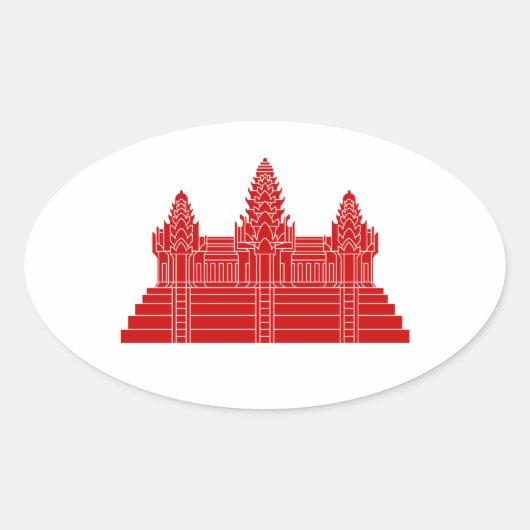 Sticker Ovale Angkor Vat Ver.2.0. Temple khmer (Devant)