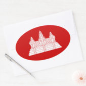Sticker Ovale Angkor Vat Ver.2.0. Temple khmer (Enveloppe)