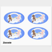 Sticker Ovale Angles sur le nuage (Feuille)