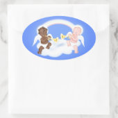 Sticker Ovale Angles sur le nuage (Sac)