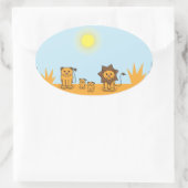 Sticker Ovale Animaux de la savane (Sac)