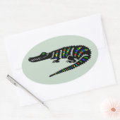 Sticker Ovale Animaux sauvages CROCODILE - Reptile - Faune - Éta (Enveloppe)