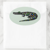 Sticker Ovale Animaux sauvages CROCODILE - Reptile - Faune - Éta (Sac)