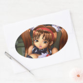 Sticker Ovale Anime Girl - Miel (Enveloppe)