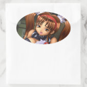Sticker Ovale Anime Girl - Miel (Sac)