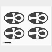 Sticker Ovale Ankh (Feuille)