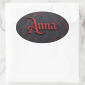 Sticker Ovale Anna en gothique (Sac)