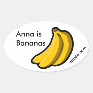 Sticker Ovale Anna est la Promo des bananes