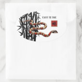 Sticker Ovale Année chinoise du serpent (Sac)