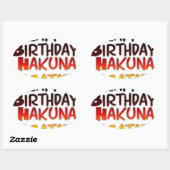 Sticker Ovale Anniversaire allemand Hakuna Matata Art Imprimer (Feuille)