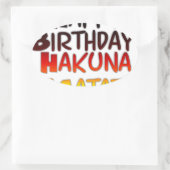 Sticker Ovale Anniversaire allemand Hakuna Matata Art Imprimer (Sac)
