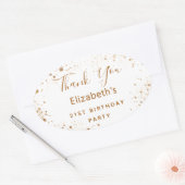 Sticker Ovale Anniversaire de fête d'or blanc parties scintillan (Enveloppe)