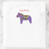 Sticker Ovale Anniversaire du Cheval Violet (Sac)