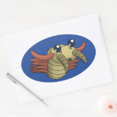 Sticker Ovale Anomalocaris - Les crevettes inhabituelles (Enveloppe)