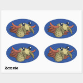 Sticker Ovale Anomalocaris - Les crevettes inhabituelles (Feuille)