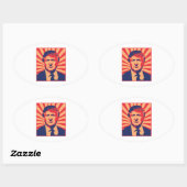 Sticker Ovale Anti-Trump (Feuille)