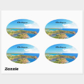 Sticker Ovale Antigua (Feuille)