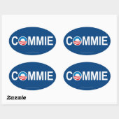 Sticker Ovale Antiobama Commie (Feuille)