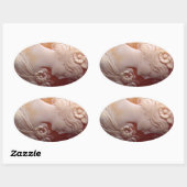 Sticker Ovale Antique Cameo (Feuille)