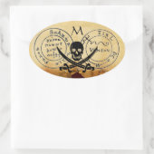 STICKER OVALE ANTIQUE TALISMAN / PIRATES CARTE DU TRÉSOR (Sac)