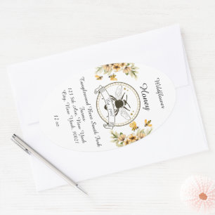 Sticker Ovale Apiculteur Vintage Miel Classique