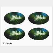Sticker Ovale Apple Blossom - Deux Fleurs (Feuille)