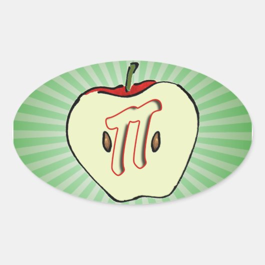 Sticker Ovale Apple Pi (secteur) (Devant)