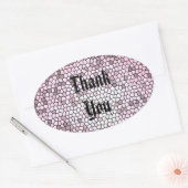 Sticker Ovale Appréciation Merci en mosaïque rose Vitrail (Enveloppe)