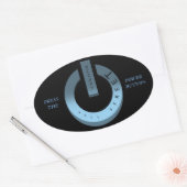 STICKER OVALE APPUYEZ SUR LE BOUTON ALIMENTATION (Enveloppe)