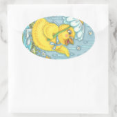 STICKER OVALE APRIL DOUCHES PRINTEMPS POULET, BÂTIMENTS POULET (Sac)