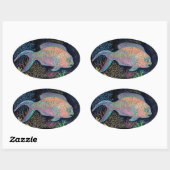 Sticker Ovale Aquarelle (Feuille)