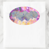 Sticker Ovale Aquarelle Abstraite orchidées tropicales (Sac)