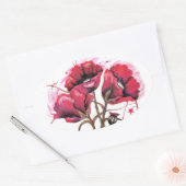 Sticker Ovale Aquarelle rouge (Enveloppe)