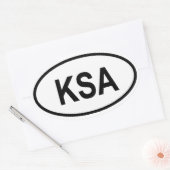 Sticker Ovale Arabie Saoudite "KSA" (Enveloppe)
