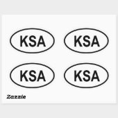 Sticker Ovale Arabie Saoudite "KSA" (Feuille)