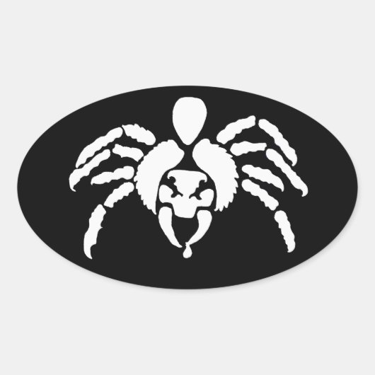 Sticker Ovale Araignée avec venin sur fang (Devant)
