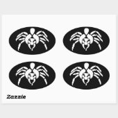 Sticker Ovale Araignée avec venin sur fang (Feuille)