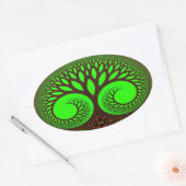 Sticker Ovale Arbre 2 art fractal (Enveloppe)