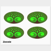 Sticker Ovale Arbre 2 art fractal (Feuille)
